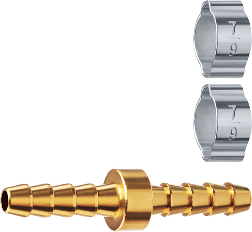 Штуцер соединительный ″елочка″-″елочка″ 6 мм с обжимными хомутами ЗУБР Профессионал