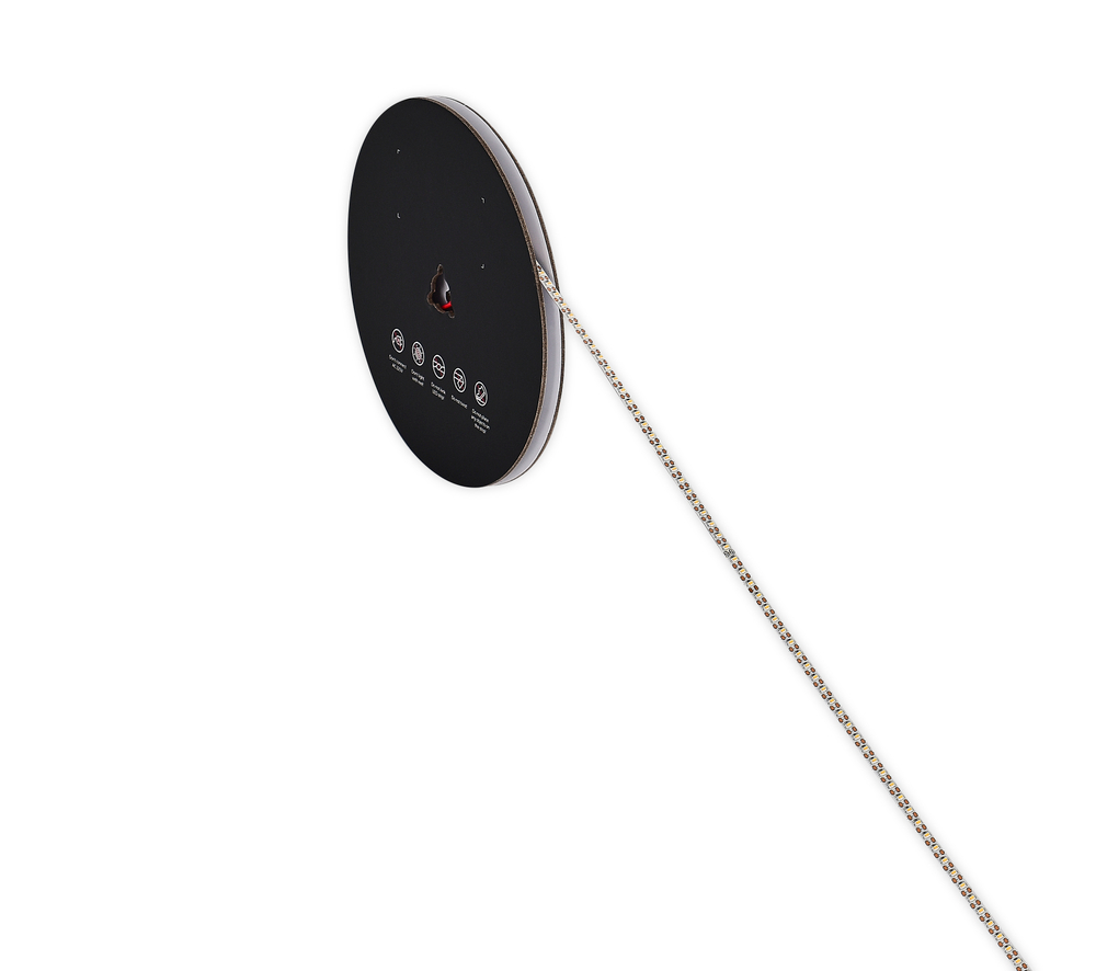 Лента светодиодная SMD тёпло-белая DC24V 9, 6W/m 3000K 1250Lm/m 160д/м CRI>90 IP20,  упаковка 5 метров,  ширина 4мм,  высота 1, 2мм,  самоклейкая