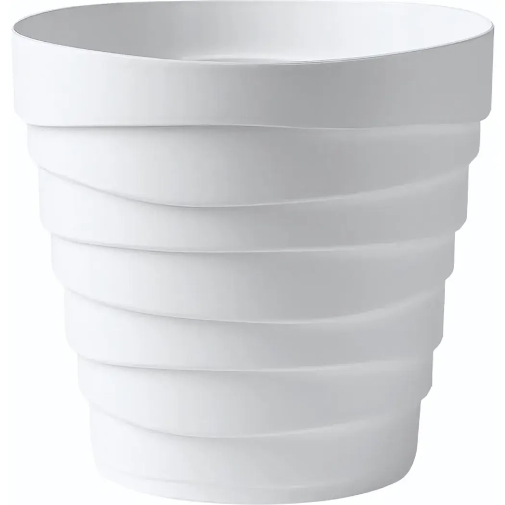Кашпо для цветов пластиковое 3,5л d-19,7см «Бархан» Белый
