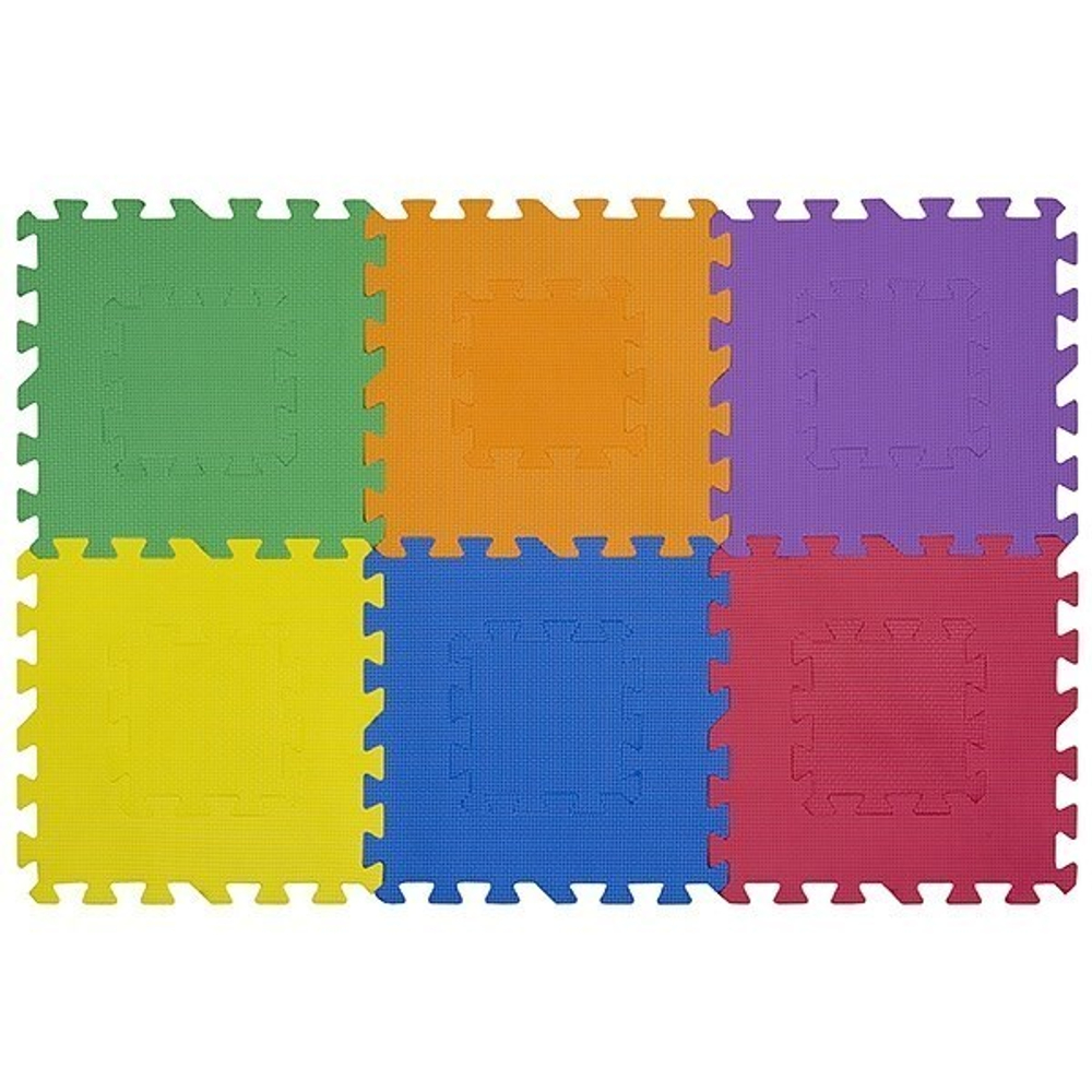 Коврик-пазл Funkids 12 без рисунка Мозаика-12-10, 6 плит, 30х30х1 см толщина 10 мм Коричнево-бежевый