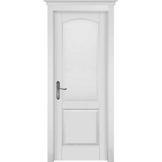 Изображение межкомнатной двери из массива ольхи Фоборг белая эмаль