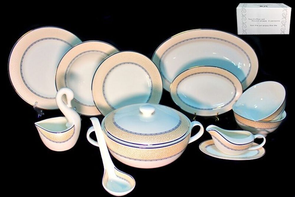 Lenardi 145-001 Обеденный сервиз 28пр. в под.уп. ЖЕМЧУЖИНА (х2) Костяной фарфор.