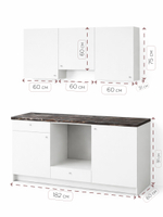 Кухонный гарнитур, 182х60х200, Кнок, KNOXHULT (КНОКСХУЛЬТ), белый