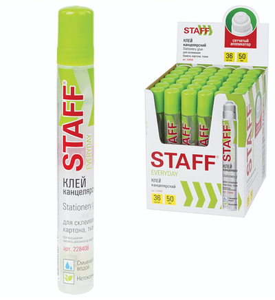 Клей канцелярский 50мл. сетчатый аппликатор (STAFF)