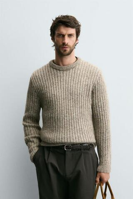 ZARA СВИТЕР В РУБЧИК, ЗЕЛЕНОВАТО-СИНИЙ