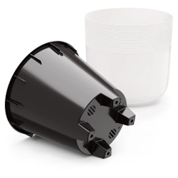 Горшок для цветов пластмассовый "Линель" 4,5л, д19см, h19см, со вставкой, белый