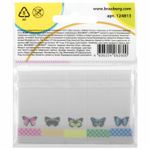 Закладки клейкие BRAUBERG С КАРТИНКОЙ "БАБОЧКИ", пластик, 48х15 мм, 5 цветов х 20 листов, в пластиковой книжке, 124813