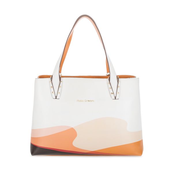 1026 FD кожа белый /оранжевый (сумка женская)