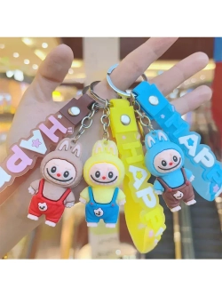 Брелок игрушка Лабубу в комбинезоне Коричневый