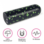 Мини-вибратор Rechargeable Glow-in-the-dark Music Massager - 8,5 см. (Цвет: черный)
