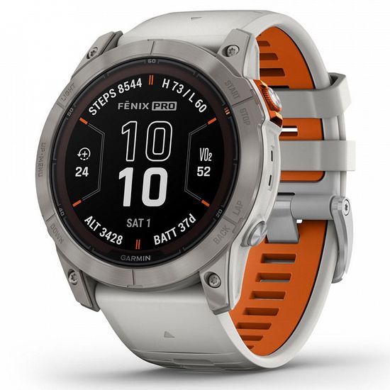 Garmin Fenix 7X Pro Sapphire Solar Fog Gray/Ember Orange Band (010-02778-15)