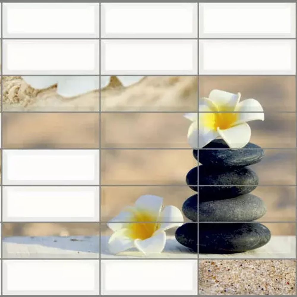 ПВХ панель Мозаика 957х480мм. Сад камней №5