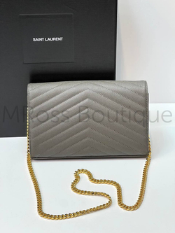 Графитовый клатч Cassandre Saint Laurent Matelasse