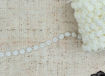 Тесьма пластик пришивная на нитке, ш. 10 мм, молочный