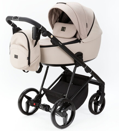 Детская коляска Adamex Blanc 2 в 1 BL-PS18 LUX (СВ. БЕЖ. + СВ. БЕЖ. КОЖА)