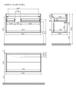 Тумба с раковиной Sancos Marmi 1.0 100 см MR1.0100LEG дуб галифакс натуральный