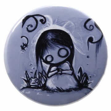 Значок Девочка грустная 36мм (183)