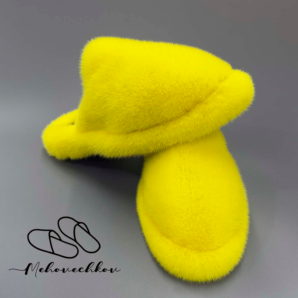 Мюли из меха норки | Лимон