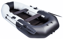 Гребная лодка ПВХ ТАЙМЕНЬ N-270 "Комби" серый-чёрный