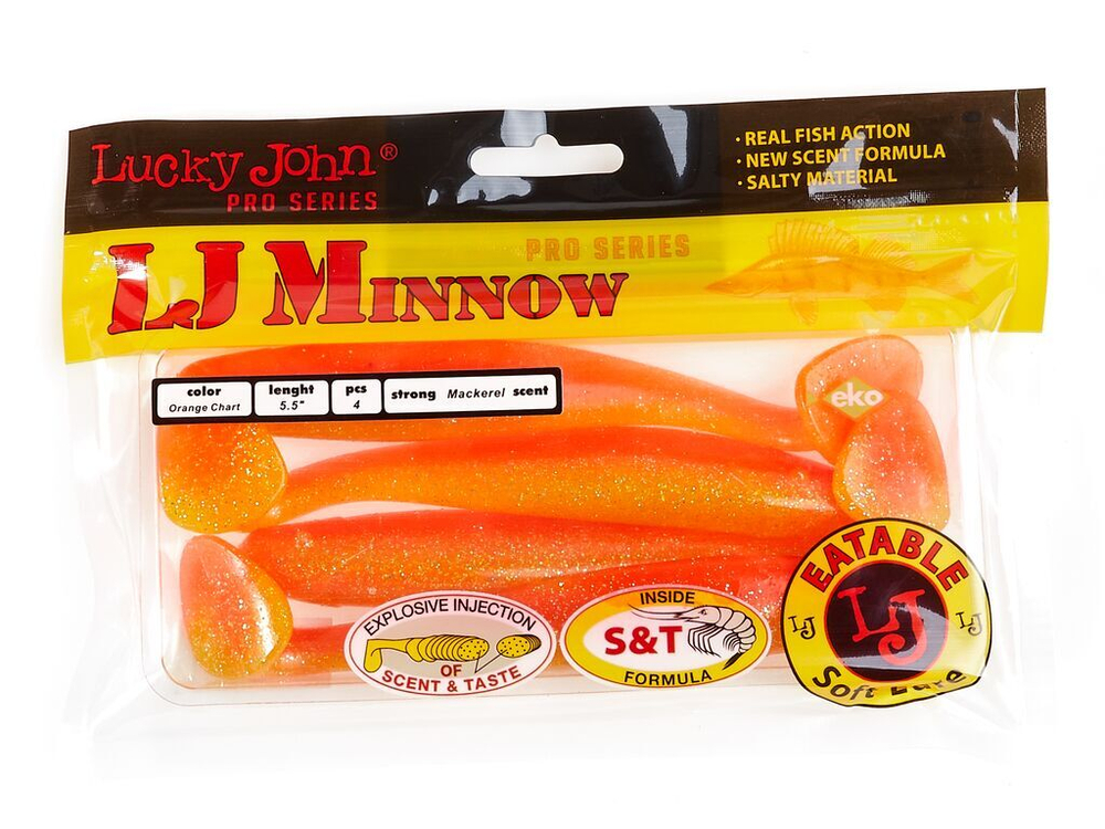 Виброхвосты съедобные LJ Pro Series MINNOW 5.5in (13.90)/T26 4шт.
