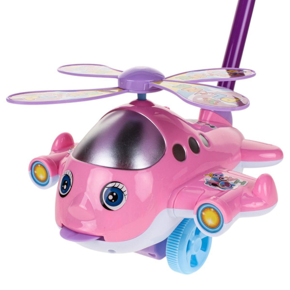 Каталка на палке Вертолет 58см, пакет 340