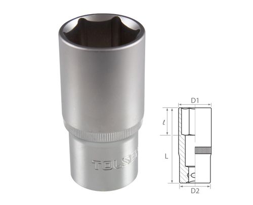 TOLSEN (TT16582) Головка торцевая глубокая шестигранная 1/2", 32 мм