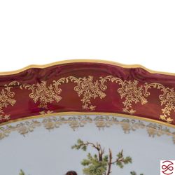 Блюдо овальное Repast Охота красная Мария-тереза 38 см