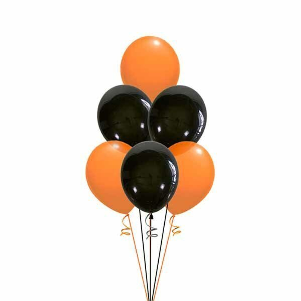 Фонтан из оранжевых и черных шаров_4