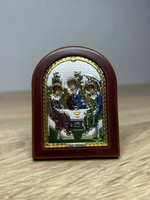 Св. Троица, икона арочная, красное дерево, эмаль  60х75