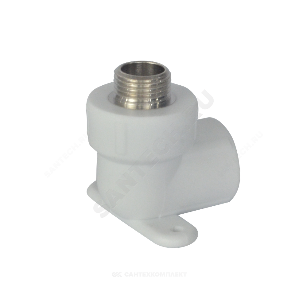 Угольник PP-R комбинированный белый Дн 25х3/4" НР с креплением PRO VALFEX 10121125-PRO