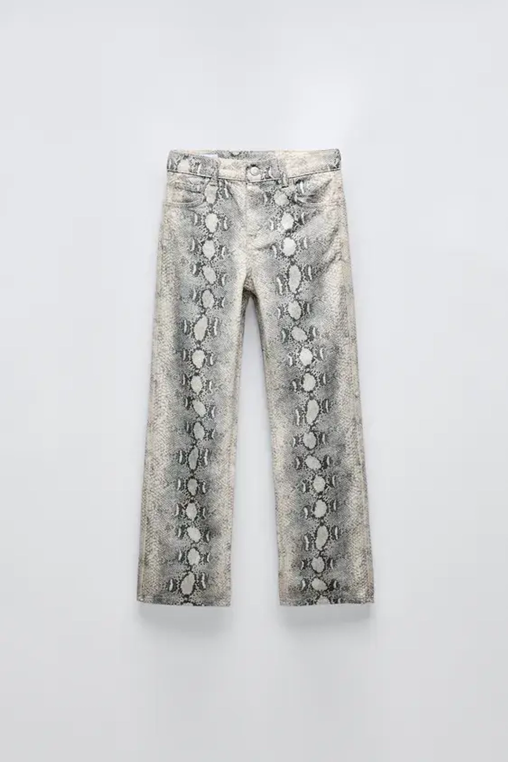 ZARA ДЖИНСЫ STRAIGHT СО ЗМЕИНЫМ ПРИНТОМ, ЗМЕИНЫЙ ПРИНТ