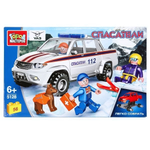 Конструктор пластмассовый 56эл. Спасатели "Uaz pickup горные спасатели" SB-5128 (Город мастеров)