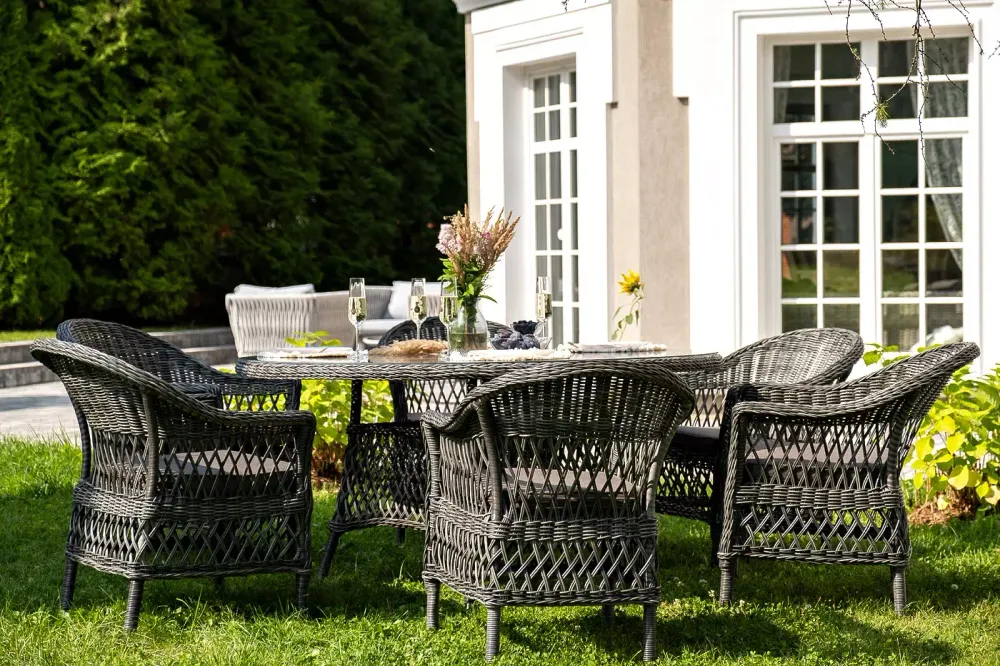 "Эспрессо–150 S" обеденная группа плетеная, цвет графит