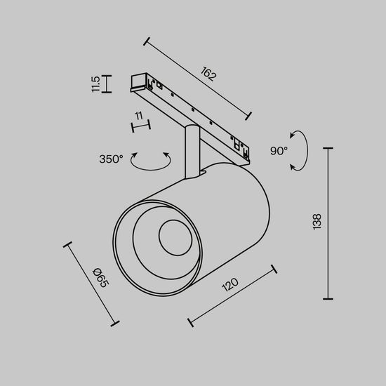 Трековый светильник Technical TR243-18W3K-B