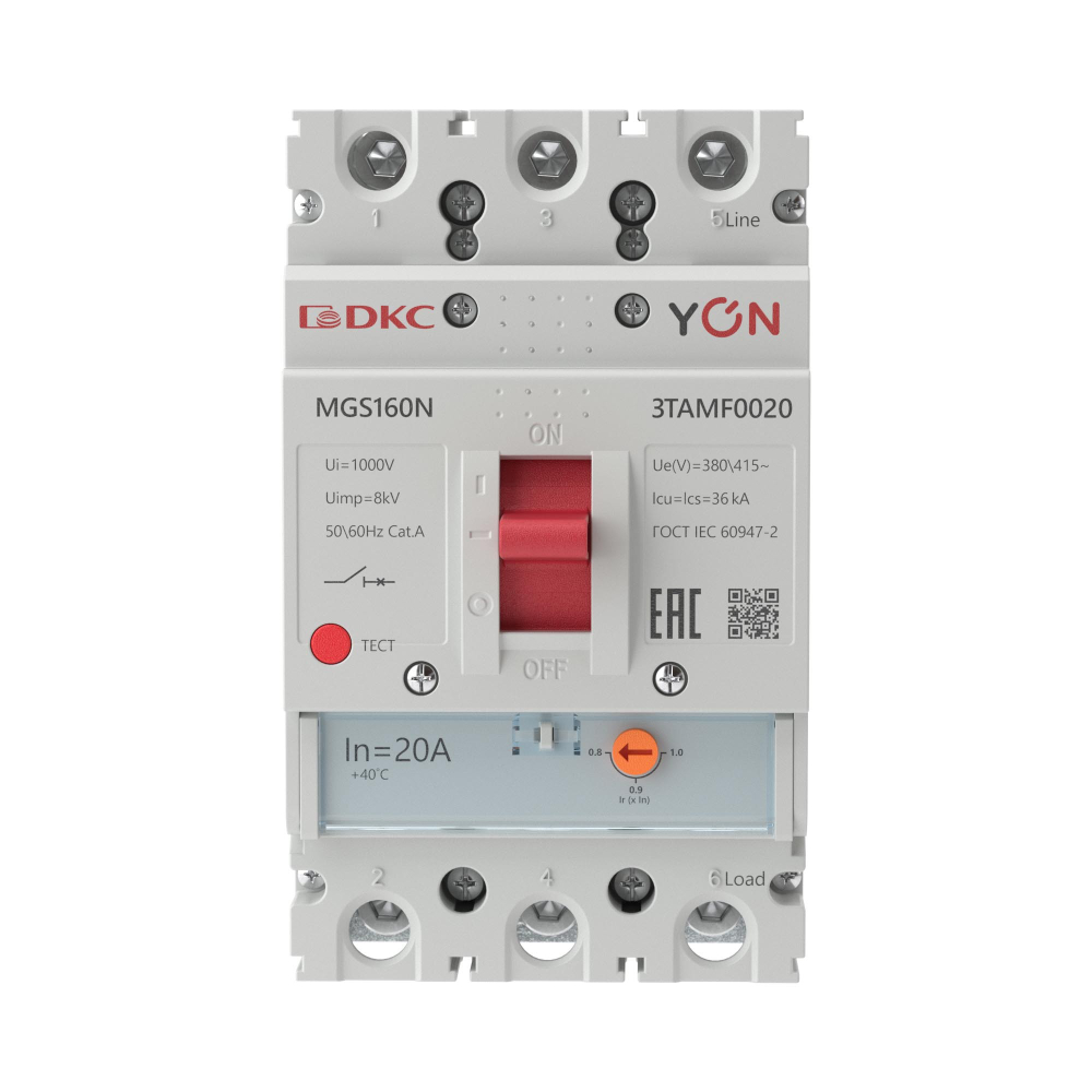 Авт. выкл. YON MGS160 3P 16-20A 36kA