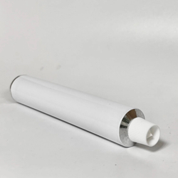 Тюбик алюминиевый 50 мл белый с белым рифленым колпачком (накручен)