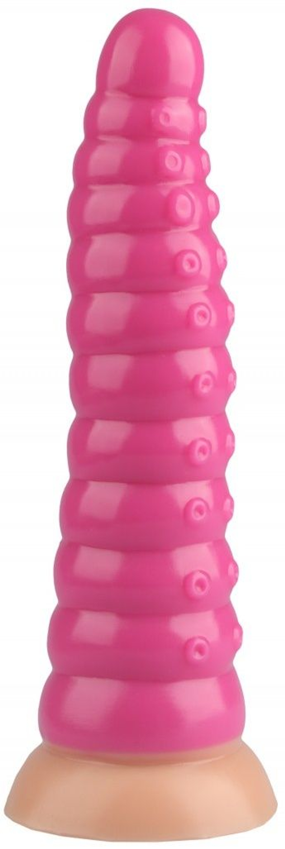 Розовая коническая анальная втулка - 25 см. (Цвет: розовый)