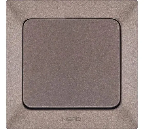 NE-AD Выключатель 1-клавишный, 10А, 250В , IP20, МЕТАЛЛИК МОККА, Aras