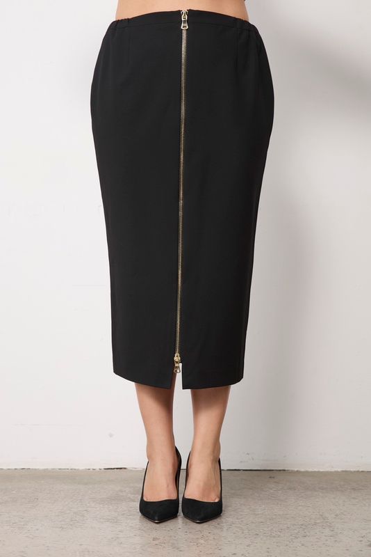 Юбка-футляр на молнии, черный