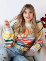 Свитер сетка паутинка в полоску