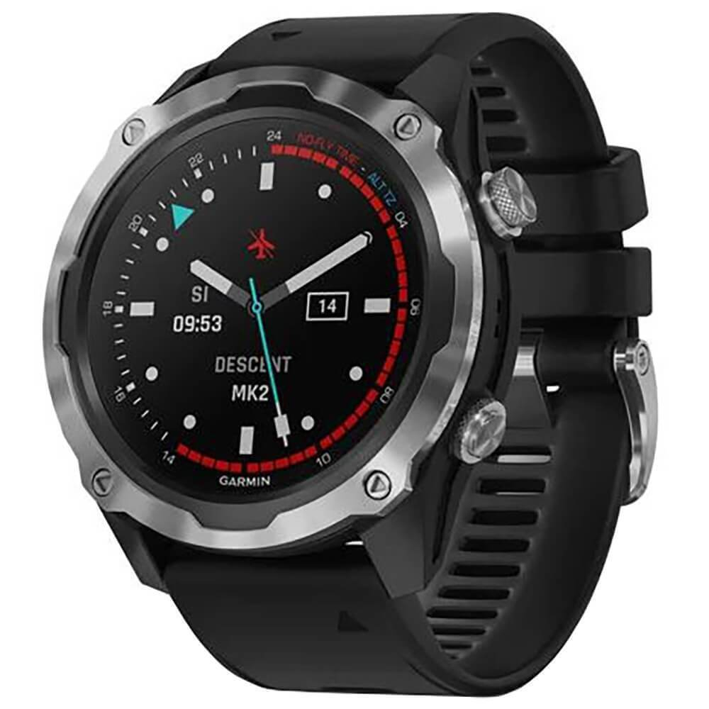 Умные часы Garmin Descent Mk2 стальные с черным ремешком 010-02132-10