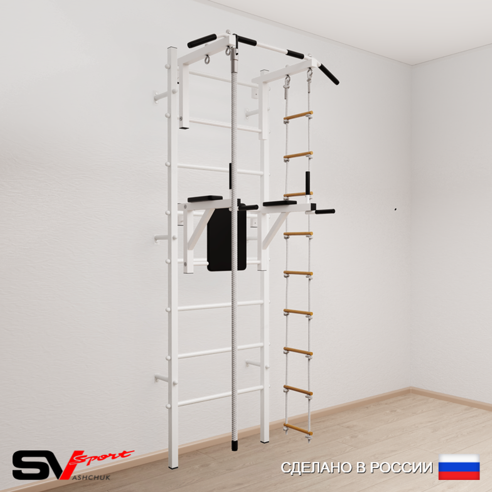 Шведская стенка Sv Sport усиленная 675 (Турник стандарт/Брусья/Канат/Лестница)