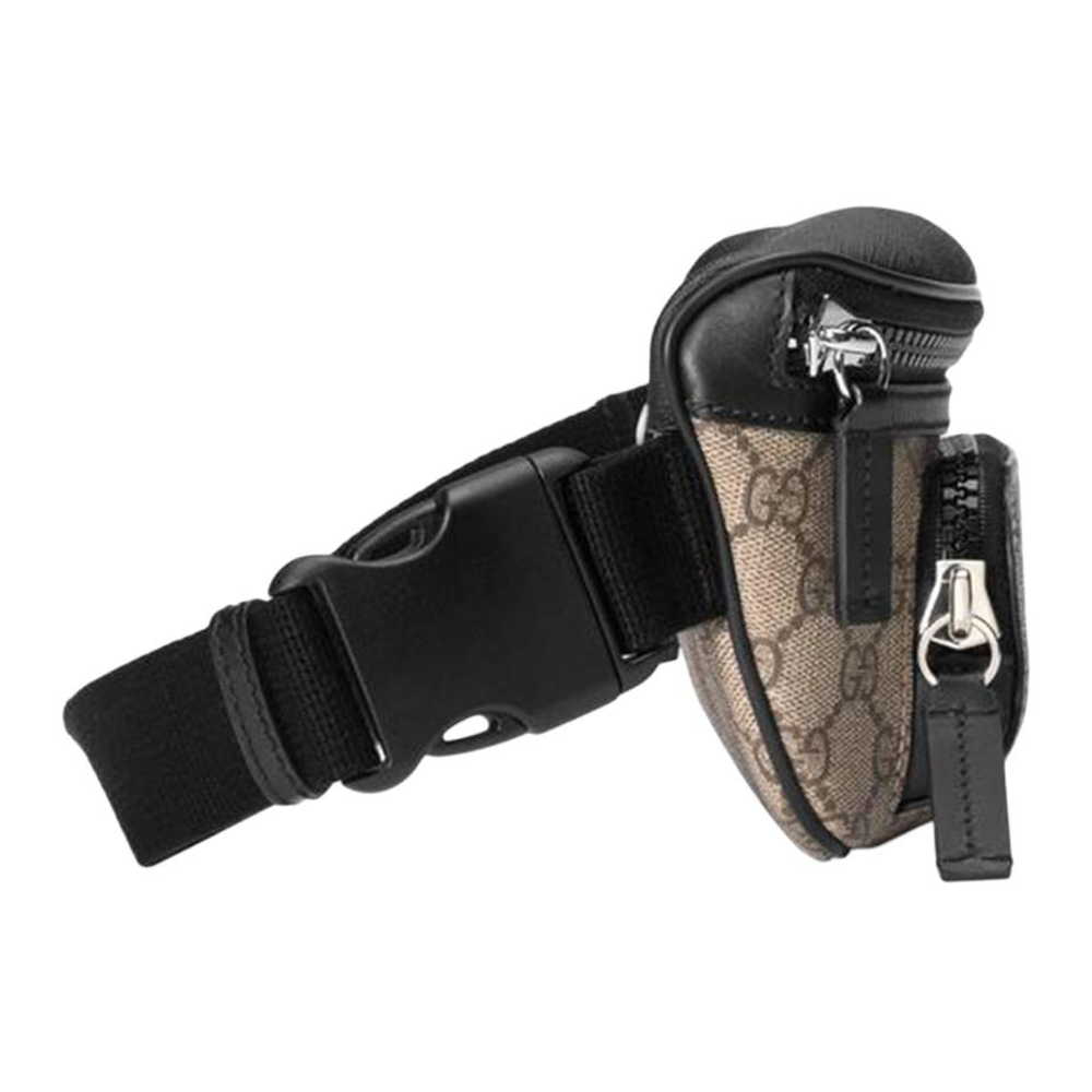 GUCCI Canvas One Shoulder Crossbody Sling Bag, Fanny Pack Unisex Ebony/Black