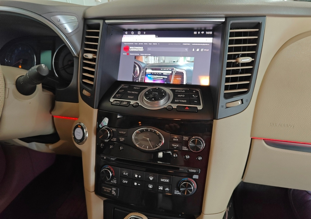 Магнитола для Infiniti QX70, FX35 (S51), FX37, FX30d, FX50 2008-2016 (Поддержка Bose и 360) - Carmedia EW-9828-4BL (чёрная) Android 12, TS10,  CarPlay, 4G SIM-слот