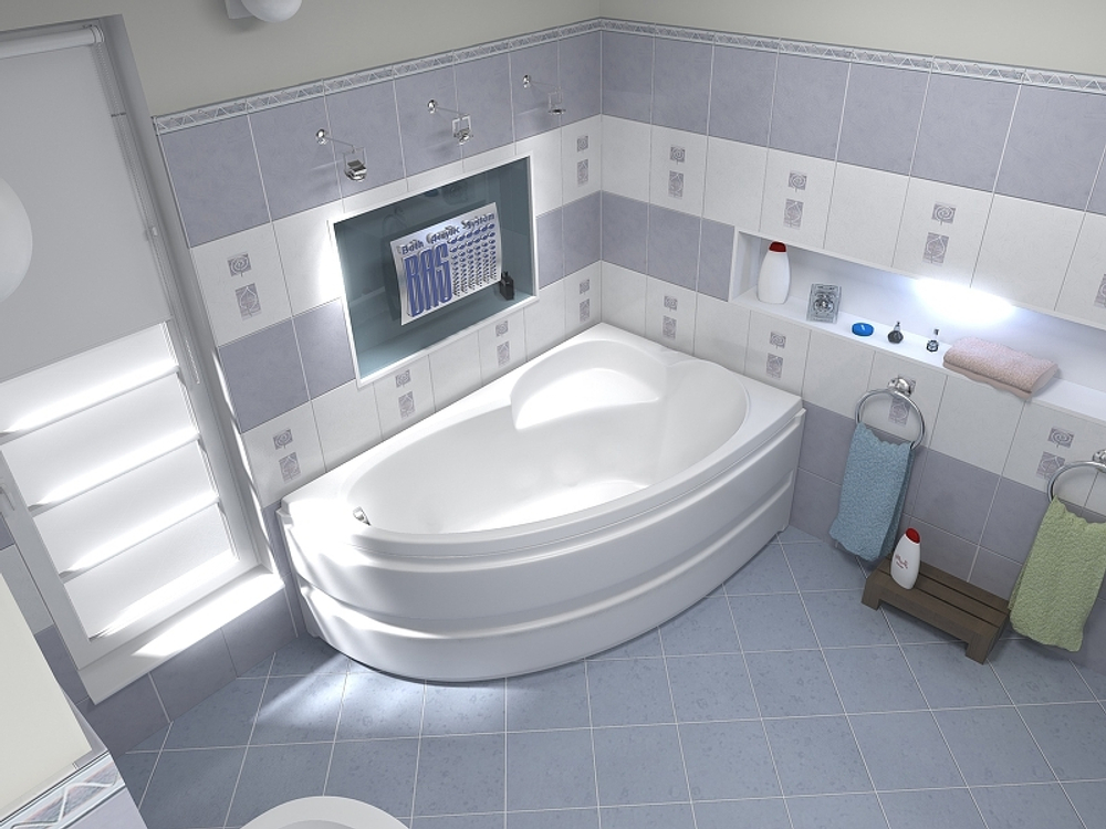 Акриловая ванна Bas (Бас) Сагра 160х100 R, с каркасом