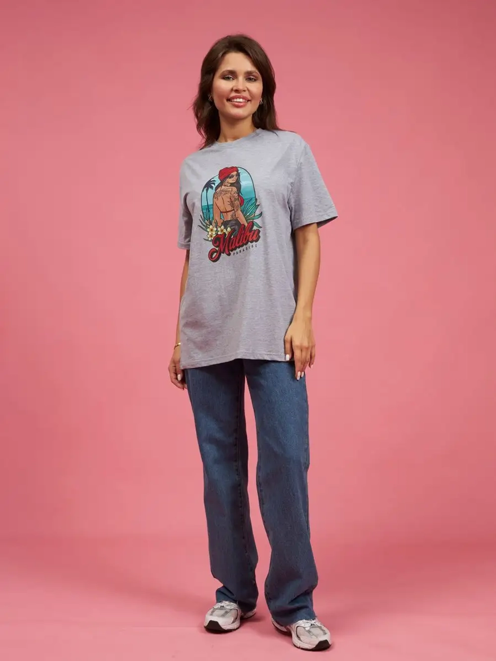 Футболка оверсайз женская мужская с принтом Малибу