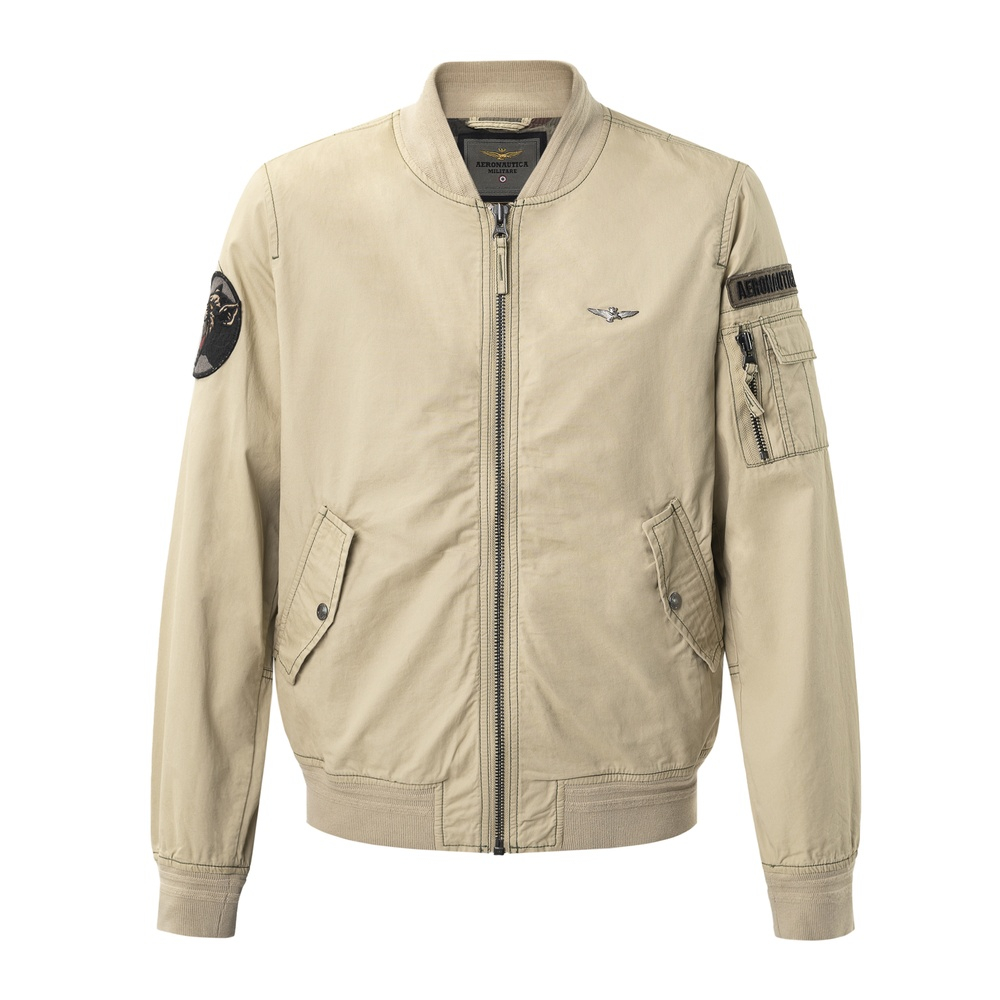 Куртка-бомбер муж. Aeronautica 2216 бежевый хлопок