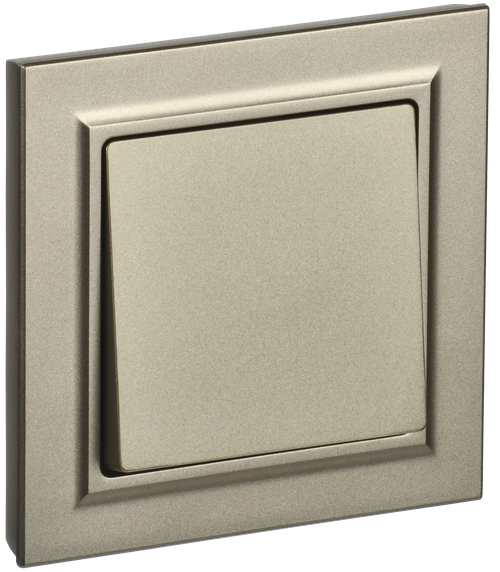 BRITE Выключатель 1-клавишный 10А в сборе ВСР10-1-0-БрШ шампань IEK