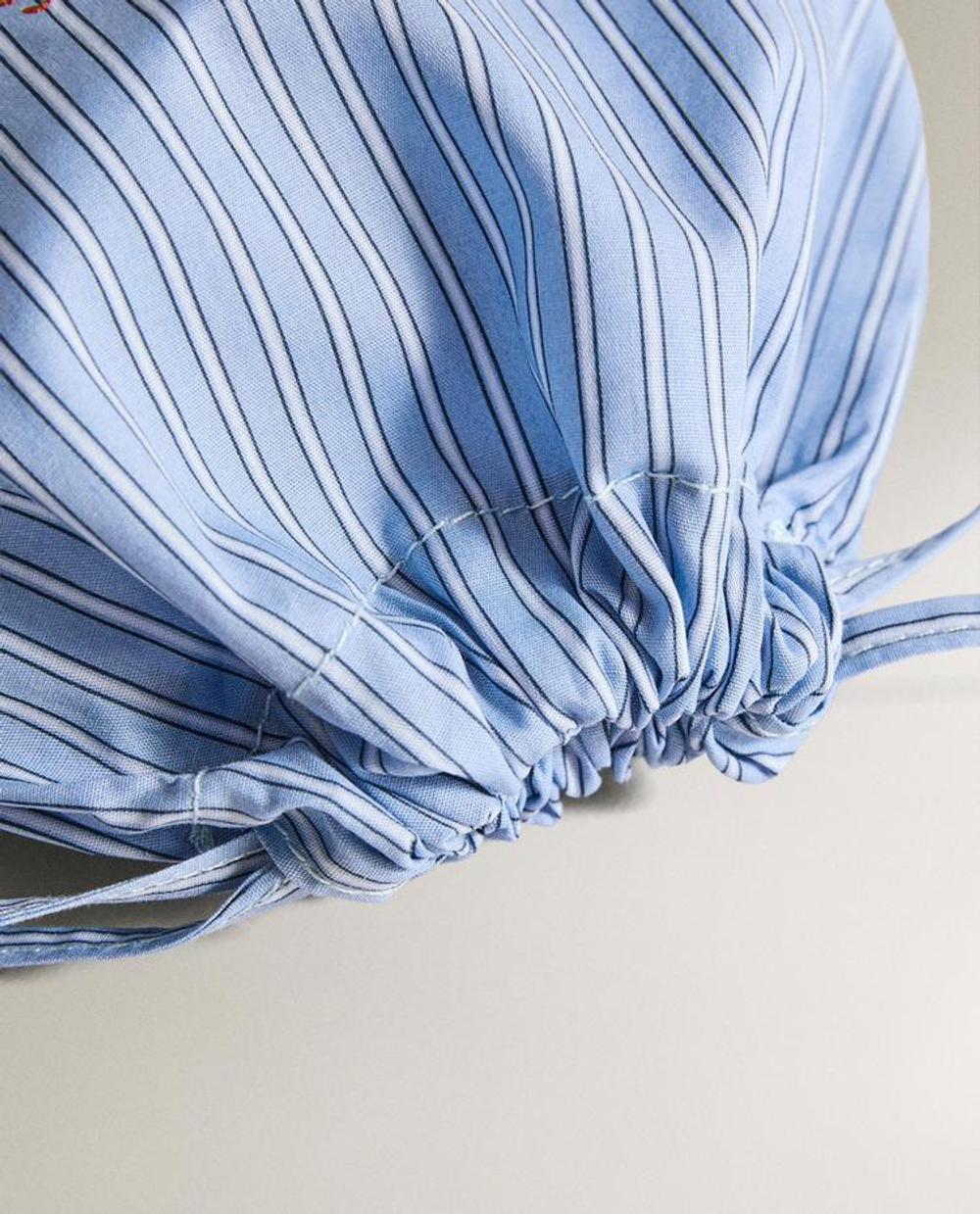 ZARA HOME ДЕТСКАЯ ХЛОПКОВАЯ СУМКА С ВЫШИВКОЙ "СОБАКА", СИНИЙ