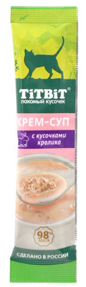 Лакомство TiTBiT Крем-суп для кошек с кусочками кролика
